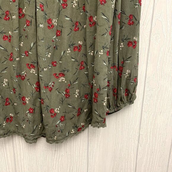 Mason & Belle Green Floral Long Sleeve Top Medium NWT - Picture 4 of 5